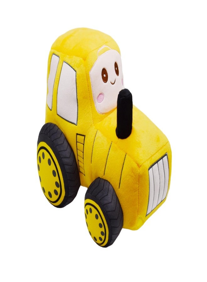 YONLIT Soft Plush Tractor Stuffed Truck Toy Super Cute Car Plushie Throw Pillow Excellent Gifts for Kids or Birthday Party 12 Inches (Yellow) - Image 2